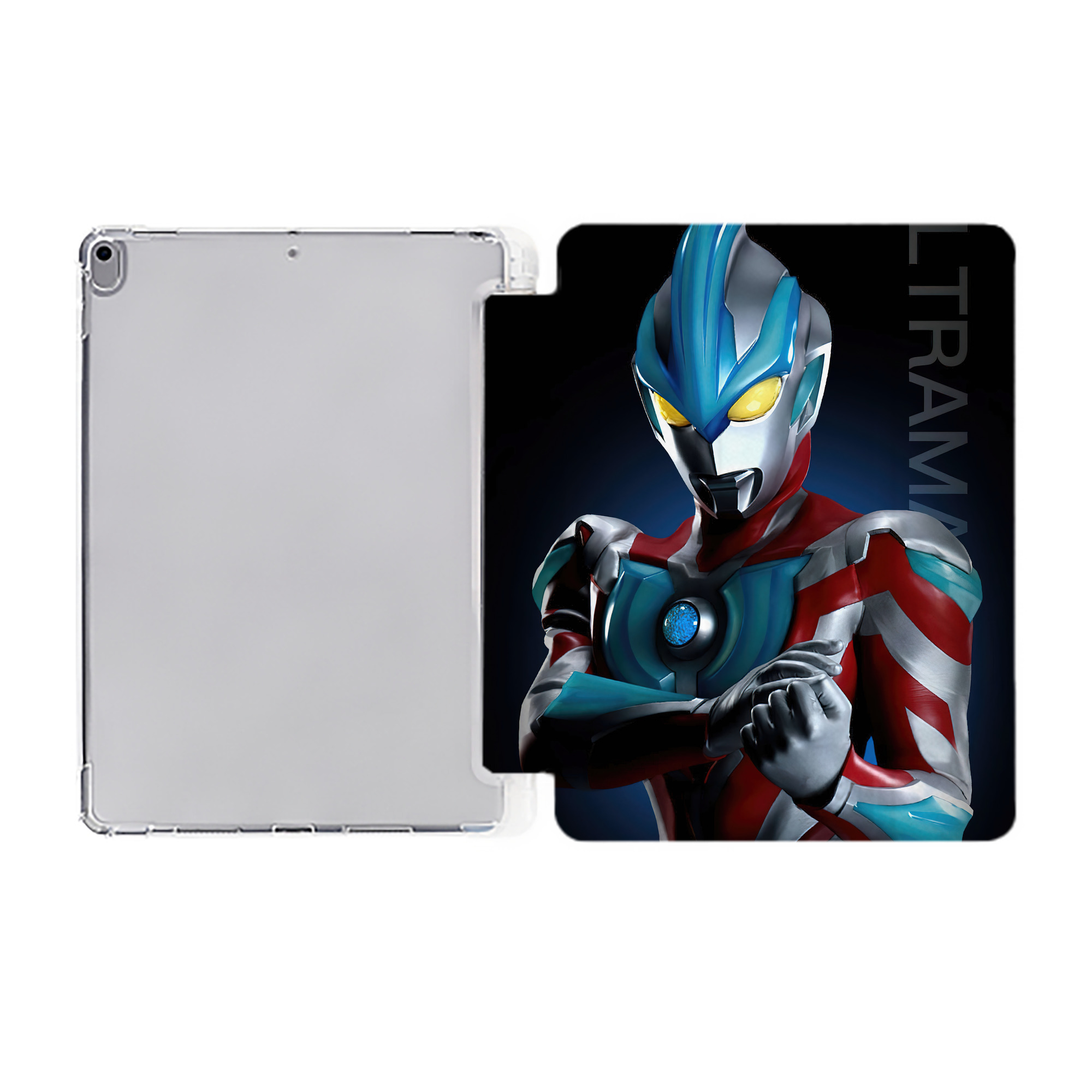 （画像用） ウルトラマン Ultraman IPad ケース ペン収納付き 三つ折りスタンド PUレザー×シリコン 対応機種9.5/10.5/10.9インチ